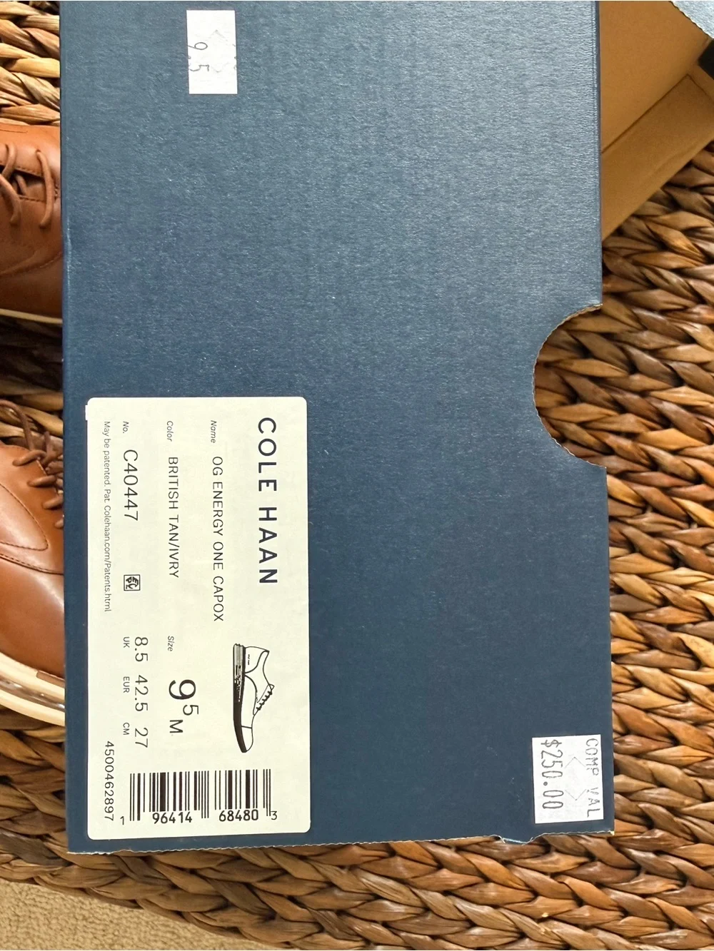 Cole Haan Men's Tan Leather Lace-Up Shoes